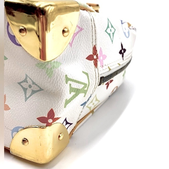Louis Vuitton Trouville Murakami Multicolor White Monogram LV Handbag Auth - Picture 11 of 16